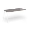 Connex Angled 1600 x 800 x 725mm Single Add On Bay - White Frame / Grey Oak Top - ACO168-AB-WH-GO