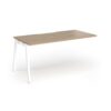 Connex Angled 1600 x 800 x 725mm Single Add On Bay - White Frame / Kendal Oak Top - ACO168-AB-WH-KO