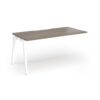 Connex Angled 1600 x 800 x 725mm Single Add On Bay - White Frame / Nebraska Oak Top - ACO168-AB-WH-NO
