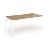 Connex Angled 1600 x 800 x 725mm Single Add On Bay - White Frame / Oak Top - ACO168-AB-WH-O