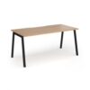 Connex Angled 1600 x 800 x 725mm Single Desk - Black Frame / Beech Top - ACO168-K-B