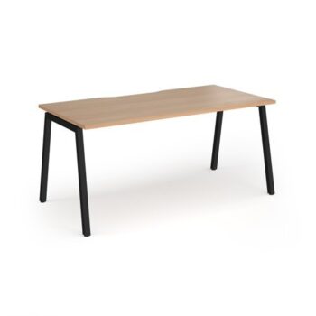 Connex Angled 1600 x 800 x 725mm Single Desk - Black Frame / Beech Top - ACO168-K-B