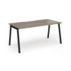 Connex Angled 1600 x 800 x 725mm Single Desk - Black Frame / Nebraska Oak Top - ACO168-K-NO