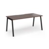 Connex Angled 1600 x 800 x 725mm Single Desk - Black Frame / Walnut Top - ACO168-K-W