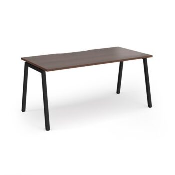 Connex Angled 1600 x 800 x 725mm Single Desk - Black Frame / Walnut Top - ACO168-K-W