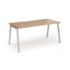 Connex Angled 1600 x 800 x 725mm Single Desk - Silver Frame / Beech Top - ACO168-S-B