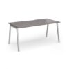 Connex Angled 1600 x 800 x 725mm Single Desk - Silver Frame / Grey Oak Top - ACO168-S-GO