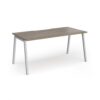 Connex Angled 1600 x 800 x 725mm Single Desk - Silver Frame / Nebraska Oak Top - ACO168-S-NO