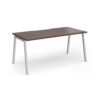 Connex Angled 1600 x 800 x 725mm Single Desk - Silver Frame / Walnut Top - ACO168-S-W