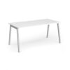 Connex Angled 1600 x 800 x 725mm Single Desk - Silver Frame / White Top - ACO168-S-WH