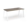 Connex Angled 1600 x 800 x 725mm Single Desk - White Frame / Nebraska Oak Top - ACO168-WH-NO
