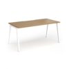 Connex Angled 1600 x 800 x 725mm Single Desk - White Frame / Oak Top - ACO168-WH-O
