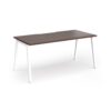 Connex Angled 1600 x 800 x 725mm Single Desk - White Frame / Walnut Top - ACO168-WH-W