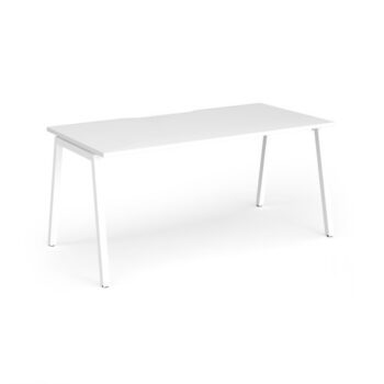 Connex Angled 1600 x 800 x 725mm Single Desk - White Frame / White Top - ACO168-WH-WH