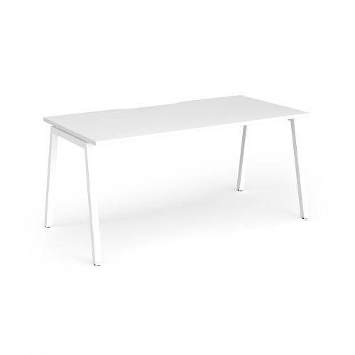 Connex Angled 1600 x 800 x 725mm Single Desk - White Frame / White Top - ACO168-WH-WH
