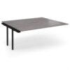 Connex Angled 1800 x 1600 x 725mm Back to Back Add On Bay - Black Frame / Grey Oak Top - ACO1816-AB-K-GO