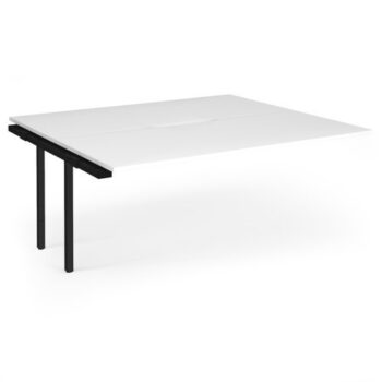 Connex Angled 1800 x 1600 x 725mm Back to Back Add On Bay - Black Frame / White Top - ACO1816-AB-K-WH