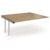 Connex Angled 1800 x 1600 x 725mm Back to Back Add On Bay - Silver Frame / Oak Top - ACO1816-AB-S-O