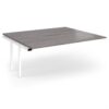Connex Angled 1800 x 1600 x 725mm Back to Back Add On Bay - White Frame / Grey Oak Top - ACO1816-AB-WH-GO