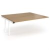 Connex Angled 1800 x 1600 x 725mm Back to Back Add On Bay - White Frame / Oak Top - ACO1816-AB-WH-O