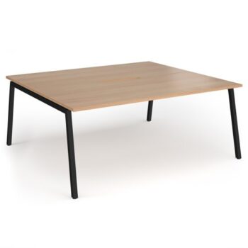 Connex Angled 1800 x 1600 x 725mm Back to Back Desk ( 2 x 1800mm ) - Black Frame / Beech Top - ACO1816-K-B