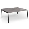 Connex Angled 1800 x 1600 x 725mm Back to Back Desk ( 2 x 1800mm ) - Black Frame / Grey Oak Top - ACO1816-K-GO