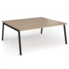 Connex Angled 1800 x 1600 x 725mm Back to Back Desk ( 2 x 1800mm ) - Black Frame / Kendal Oak Top - ACO1816-K-KO