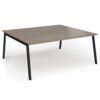 Connex Angled 1800 x 1600 x 725mm Back to Back Desk ( 2 x 1800mm ) - Black Frame / Nebraska Oak Top - ACO1816-K-NO