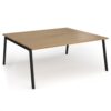 Connex Angled 1800 x 1600 x 725mm Back to Back Desk ( 2 x 1800mm ) - Black Frame / Oak Top - ACO1816-K-O