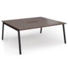 Connex Angled 1800 x 1600 x 725mm Back to Back Desk ( 2 x 1800mm ) - Black Frame / Walnut Top - ACO1816-K-W