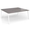 Connex Angled 1800 x 1600 x 725mm Back to Back Desk ( 2 x 1800mm ) - White Frame / Grey Oak Top - ACO1816-WH-GO