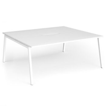 Connex Angled 1800 x 1600 x 725mm Back to Back Desk ( 2 x 1800mm ) - White Frame / White Top - ACO1816-WH-WH