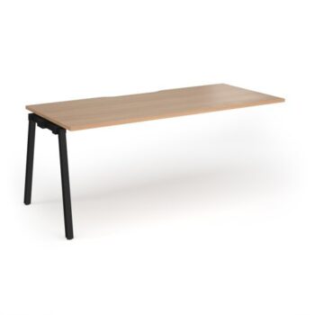 Connex Angled 1800 x 800 x 725mm Single Add On Bay - Black Frame / Beech Top - ACO188-AB-K-B