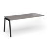 Connex Angled 1800 x 800 x 725mm Single Add On Bay - Black Frame / Grey Oak Top - ACO188-AB-K-GO