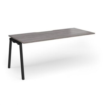 Connex Angled 1800 x 800 x 725mm Single Add On Bay - Black Frame / Grey Oak Top - ACO188-AB-K-GO