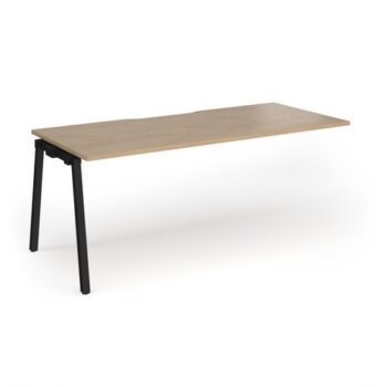 Connex Angled 1800 x 800 x 725mm Single Add On Bay - Black Frame / Kendal Oak Top - ACO188-AB-K-KO