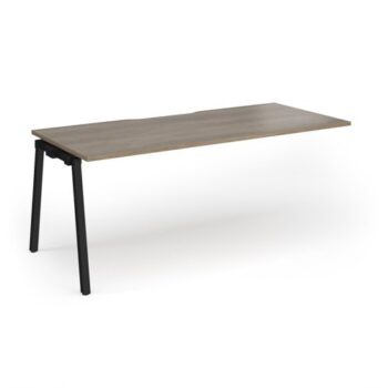 Connex Angled 1800 x 800 x 725mm Single Add On Bay - Black Frame / Nebraska Oak Top - ACO188-AB-K-NO