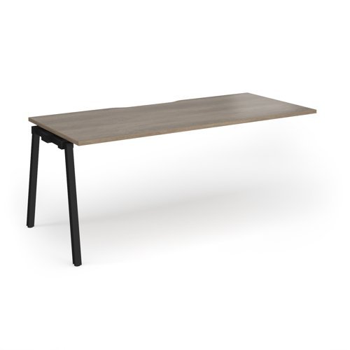 Connex Angled 1800 x 800 x 725mm Single Add On Bay - Black Frame / Nebraska Oak Top - ACO188-AB-K-NO