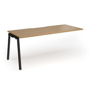 Connex Angled 1800 x 800 x 725mm Single Add On Bay - Black Frame / Oak Top - ACO188-AB-K-O