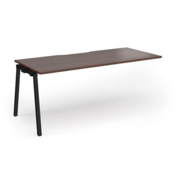 Connex Angled 1800 x 800 x 725mm Single Add On Bay - Black Frame / Walnut Top - ACO188-AB-K-W