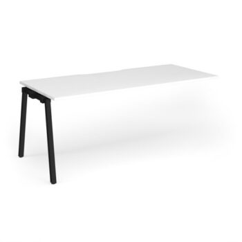 Connex Angled 1800 x 800 x 725mm Single Add On Bay - Black Frame / White Top - ACO188-AB-K-WH