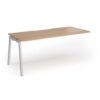 Connex Angled 1800 x 800 x 725mm Single Add On Bay - Silver Frame / Beech Top - ACO188-AB-S-B