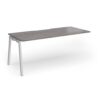 Connex Angled 1800 x 800 x 725mm Single Add On Bay - Silver Frame / Grey Oak Top - ACO188-AB-S-GO
