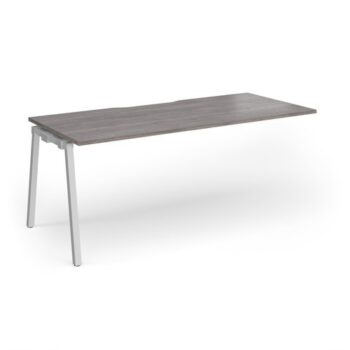 Connex Angled 1800 x 800 x 725mm Single Add On Bay - Silver Frame / Grey Oak Top - ACO188-AB-S-GO