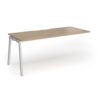 Connex Angled 1800 x 800 x 725mm Single Add On Bay - Silver Frame / Kendal Oak Top - ACO188-AB-S-KO
