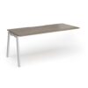 Connex Angled 1800 x 800 x 725mm Single Add On Bay - Silver Frame / Nebraska Oak Top - ACO188-AB-S-NO