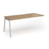 Connex Angled 1800 x 800 x 725mm Single Add On Bay - Silver Frame / Oak Top - ACO188-AB-S-O