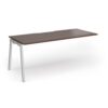 Connex Angled 1800 x 800 x 725mm Single Add On Bay - Silver Frame / Walnut Top - ACO188-AB-S-W