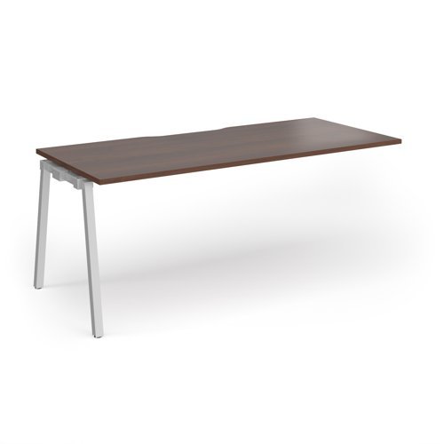 Connex Angled 1800 x 800 x 725mm Single Add On Bay - Silver Frame / Walnut Top - ACO188-AB-S-W