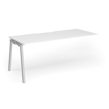 Connex Angled 1800 x 800 x 725mm Single Add On Bay - Silver Frame / White Top - ACO188-AB-S-WH